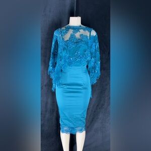 Elegant Blue Lace Dress by Mandalay